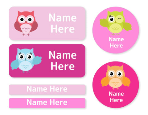 Owl Mixed Name Label Pack