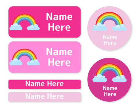 Rainbow Mixed Name Label Pack