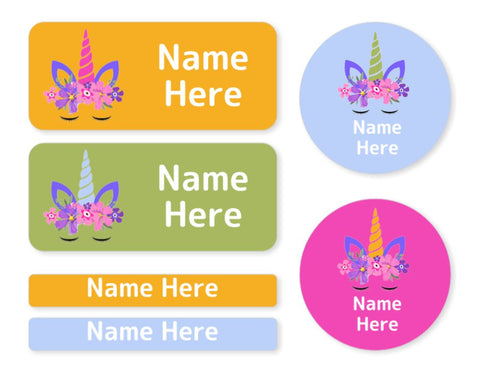 Unicorn Horn Mixed Name Label Pack