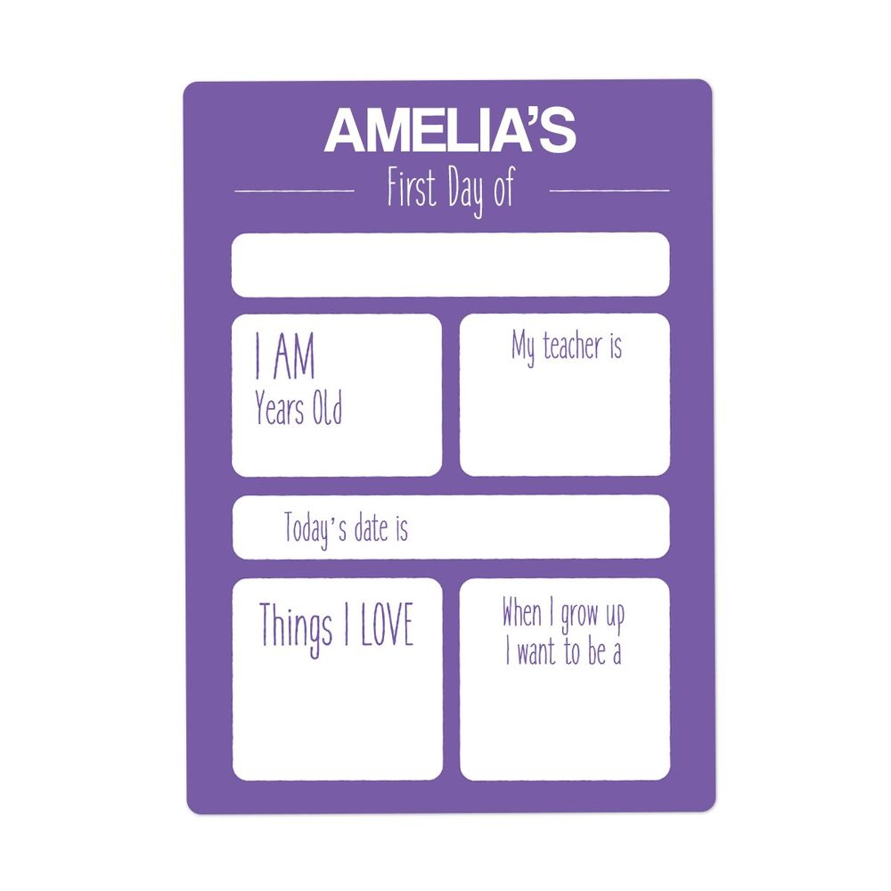 Small Purple First Day Sign