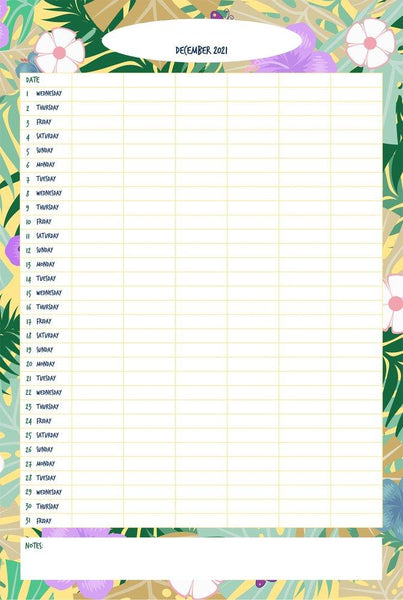 Tropical A3 Family Planner