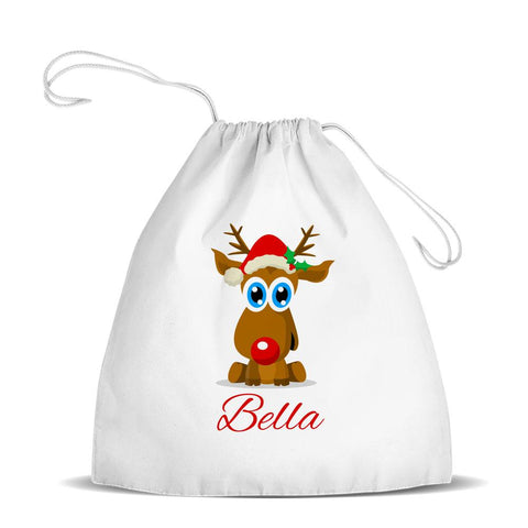 Cute Reindeer Premium Drawstring Bag
