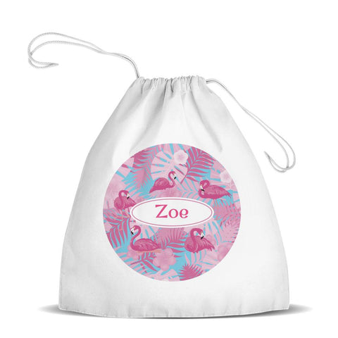 Flamingos Premium Drawstring Bag