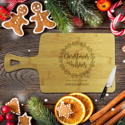 Christmas Wishes Rectangle Bamboo Serving Board