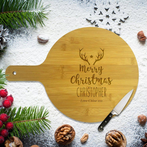 Antlers Round Bamboo Serving Board