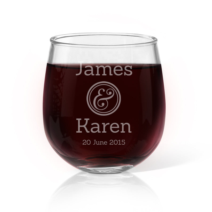 Couples Stemless Wine Glass