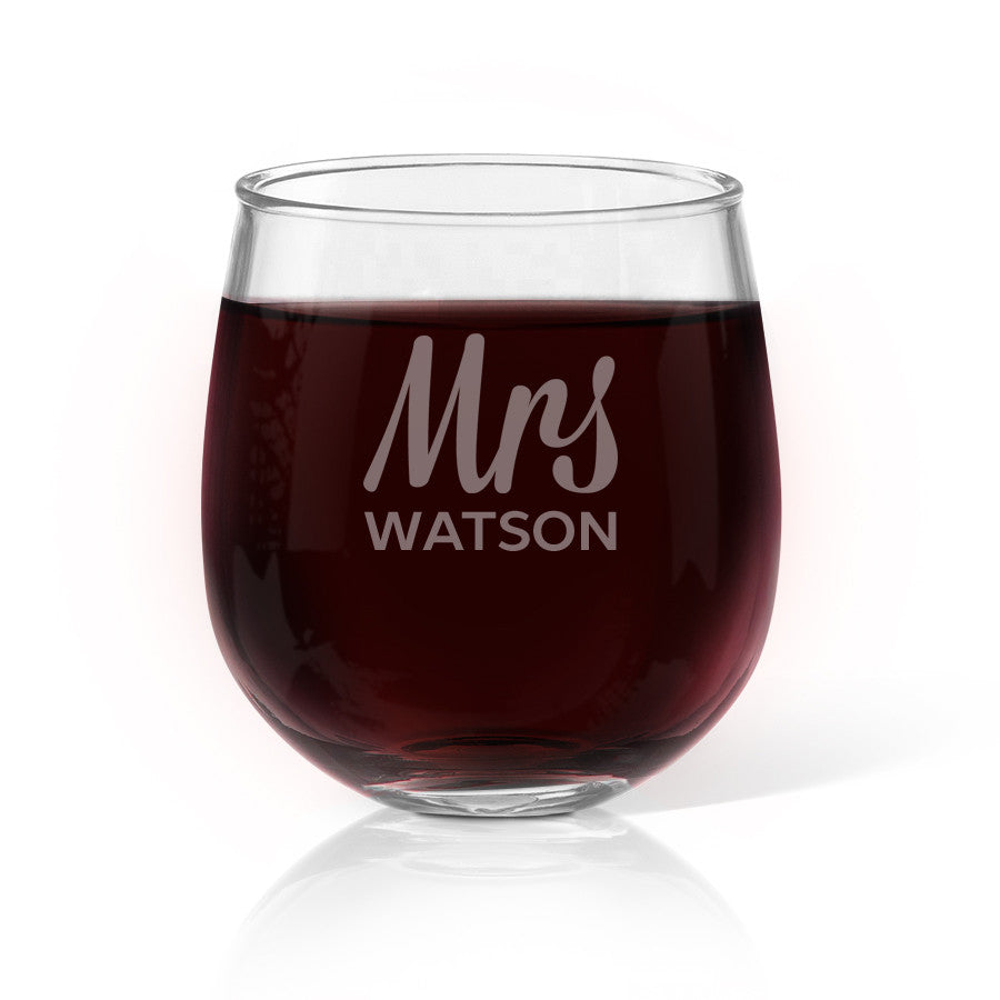Mrs Design Stemless Wine Glass