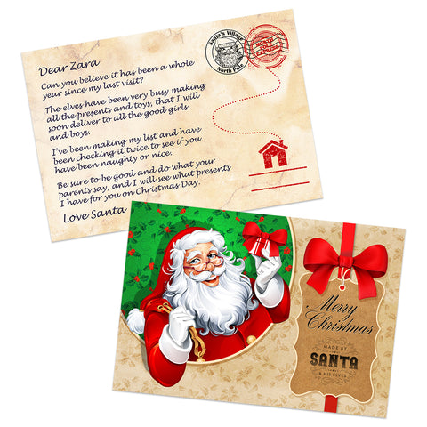 Santa with Gift Santa Postcard